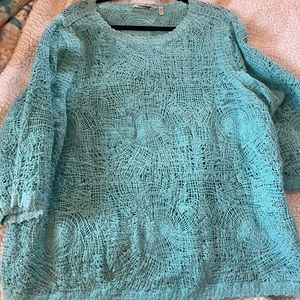 Soft surroundings teal sweater